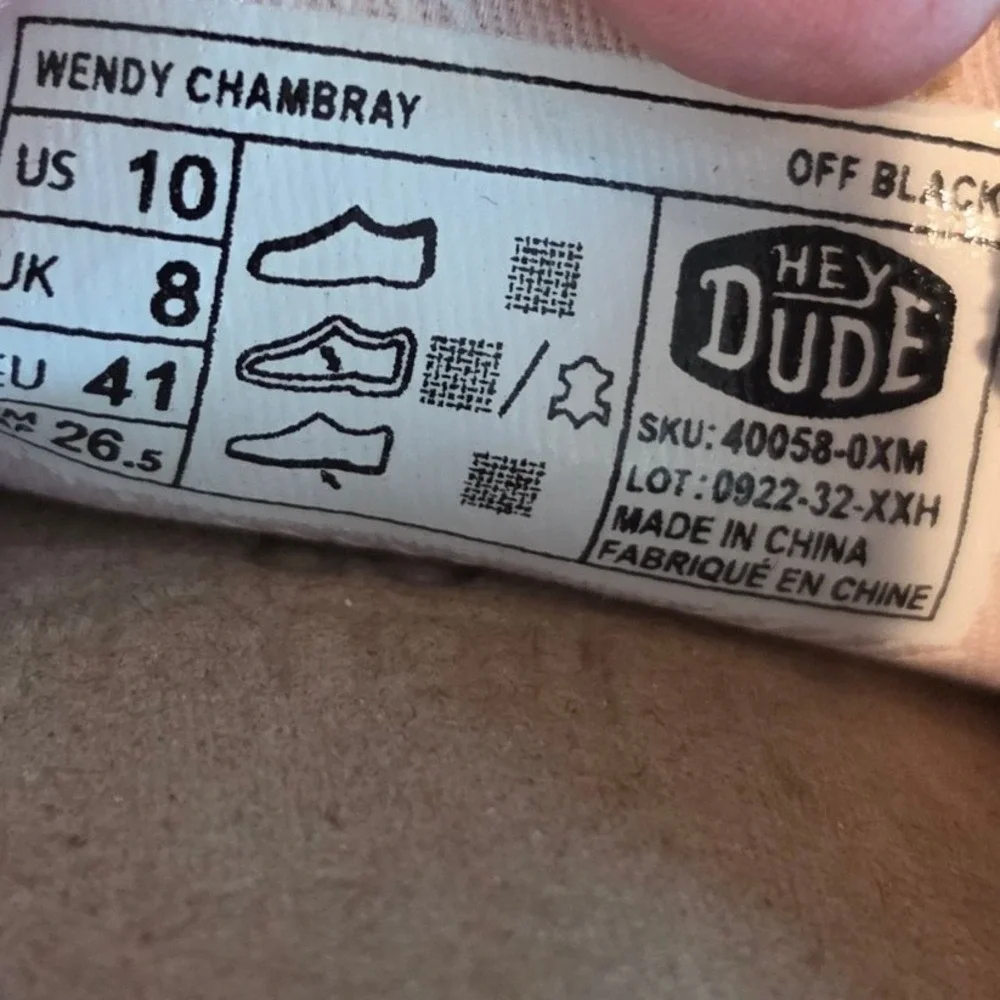 Hey Dude Womens Wendy Chambray Loafers Grey Canvas Slip On Casual Shoes Size 10 - Picture 11 of 12